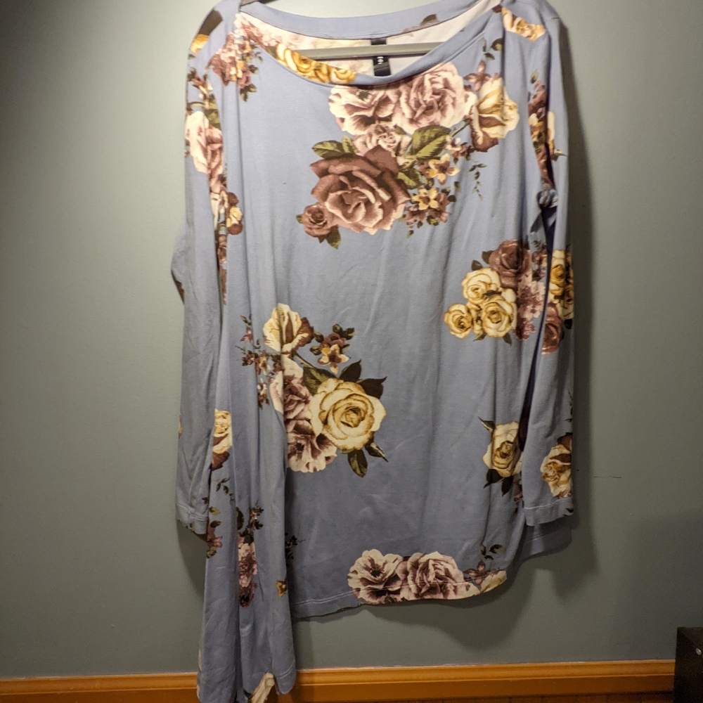 Asymmetrical Floral Blouse